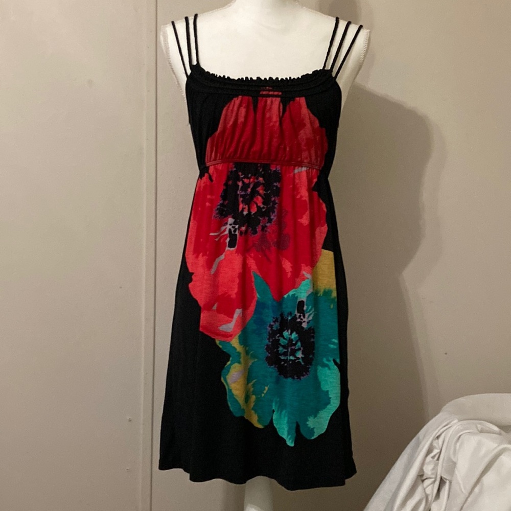MOA MOA Black sundress with flowers. Size S